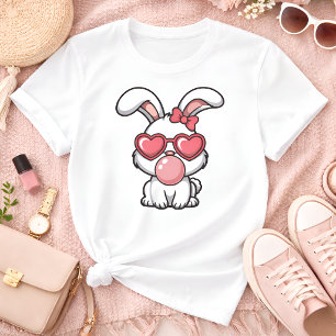 Camiseta Conejo Kawaii Juguetón con Burbuja de Chicle