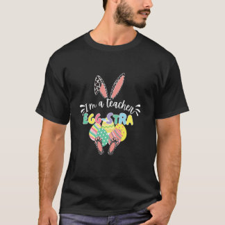 Camiseta Conejo Leopardo Pascua Maestro Huevo Stra Aula Hue