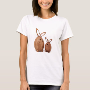 Camiseta Conejo lindo de Pascua de madera