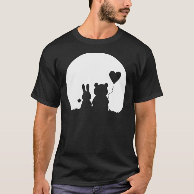 Camiseta Conejo lindo oso amor Pareja El día de San Valentí (Anverso)