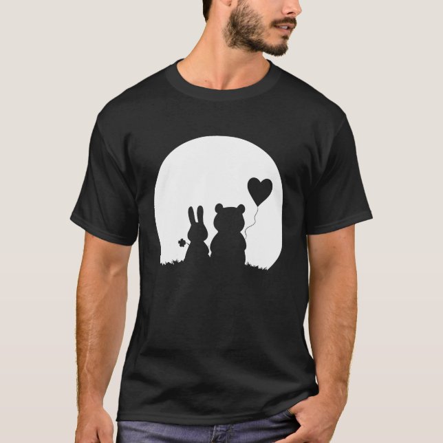 Camiseta Conejo lindo oso amor Pareja El día de San Valentí (Anverso)