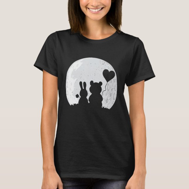 Camiseta Conejo lindo oso amor Pareja El día de San Valentí (Anverso)