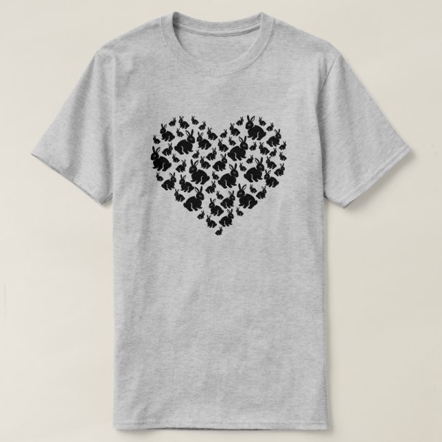 Camiseta Conejo Lover Forma de Corazón Conejito (Diseño del anverso)