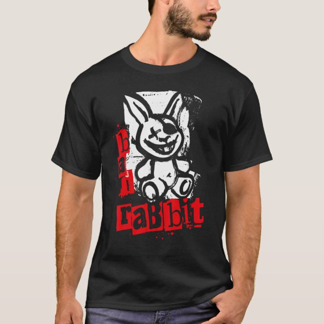 Camiseta Conejo Mal De Conejo Como Parodia De Estilo Grunge (Anverso)