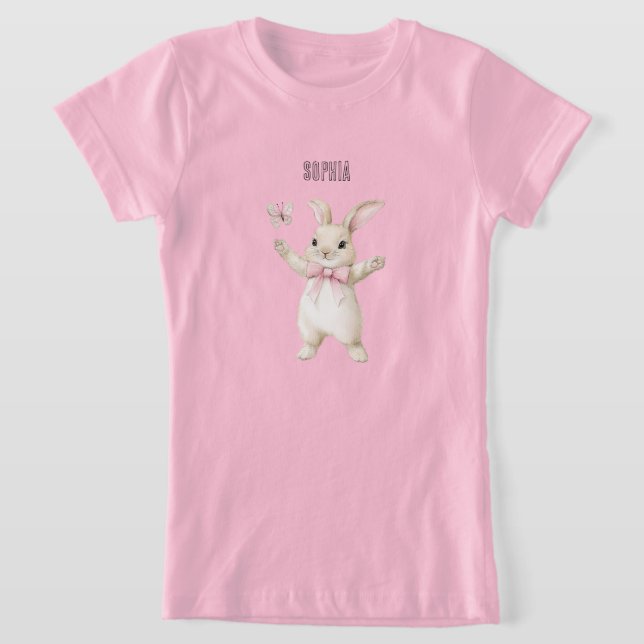 Camiseta Conejo Mariposa Rubor Rosa   (Distribución)