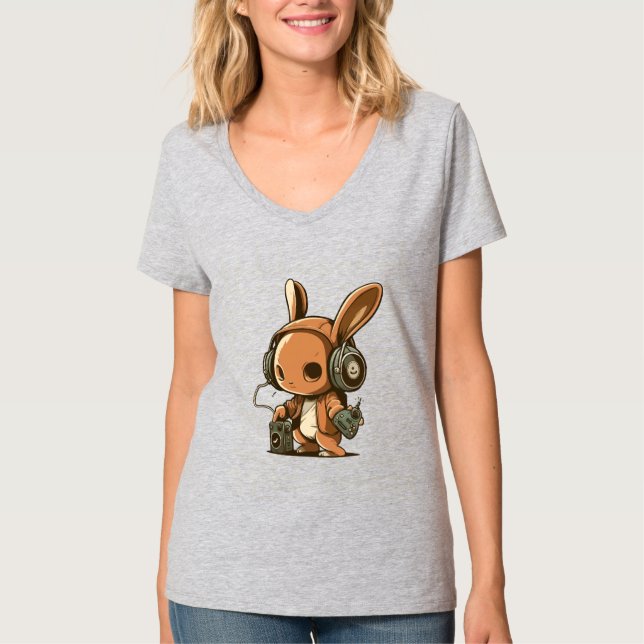 Camiseta Conejo melódico: Un viaje musical (Anverso)