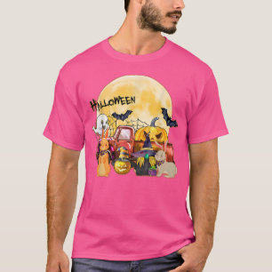 Camiseta Conejo montando calabaza en camión en otoño Hallow