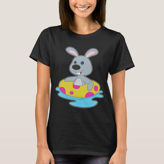 Camiseta Conejo natando flotador inflable de verano (Anverso)
