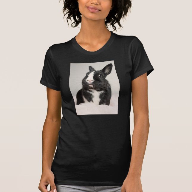 Camiseta Conejo negro y blanco asustado (Anverso)
