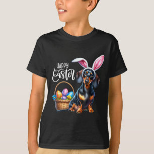 Camiseta Conejo Oreja Dachshund Perro Pascua Huevos Felices