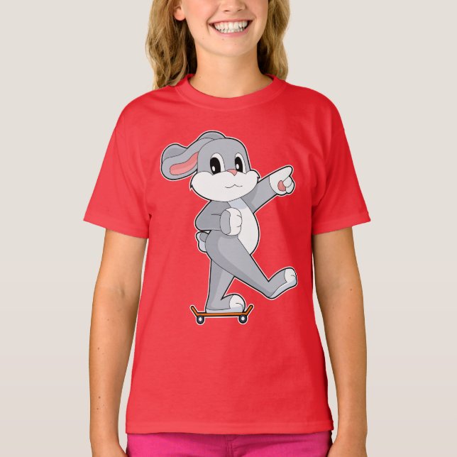 Camiseta Conejo Patinador Monopatín (Anverso)