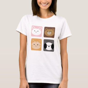 Camiseta Conejo, perro, gato y oso