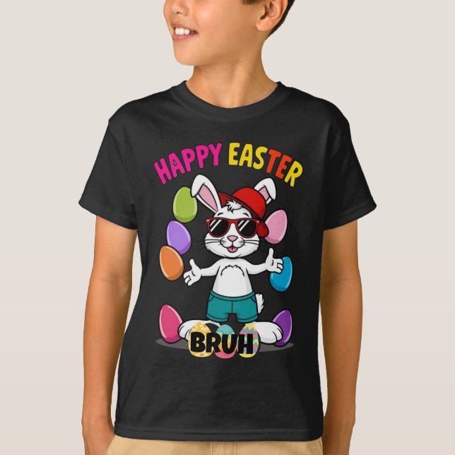 Camiseta Conejo retro de Pascua de Guay "Happy Easter Bruh" (Anverso)
