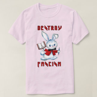 Camiseta Conejo retro lindo - Destruye el fascismo