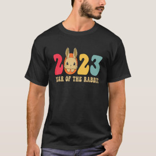 Camiseta Conejo retro zodiaco chino feliz año nuevo 2023 Cu