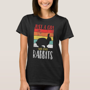 Camiseta Conejo sólo un Chica que ama a los conejos retro v