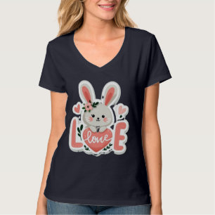 Camiseta Conejo sosteniendo corazón