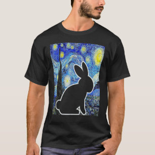 Camiseta Conejo Starry Night Bunny Lover Van Gogh Pintura