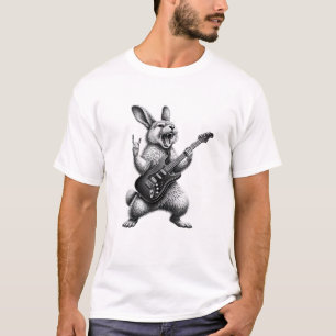 Camiseta Conejo tocando guitarra estrella de rock amante de