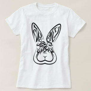 Camiseta Conejo tribal blanco y negro