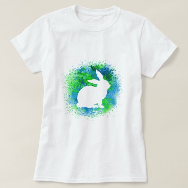 Camiseta Conejo verde azul (Diseño del anverso)
