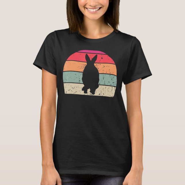 Camiseta Conejo Vintage Retro Rabbit Silhouette Animal 60 (Anverso)