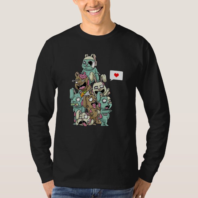 Camiseta Conejo Zombie Scary Halloween Bunny (Anverso)