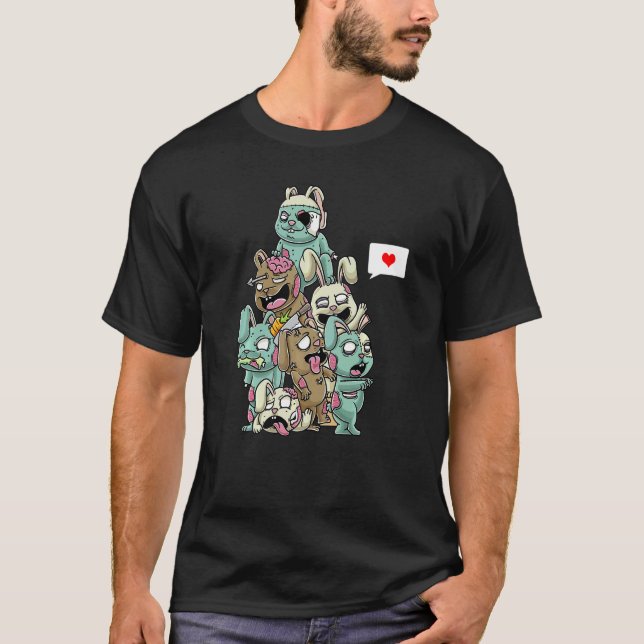 Camiseta Conejo Zombie Scary Halloween Bunny (Anverso)