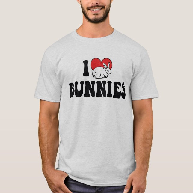 Camiseta Conejos de Conejitos Corazón Me Encantan (Anverso)