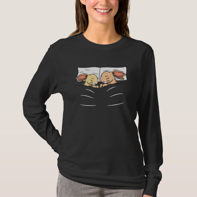 Camiseta Conejos de pijama durmiendo la siesta (Anverso)