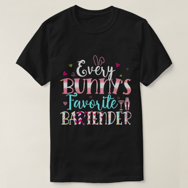 Camiseta Conejos todos los conejitos Bartender favorito Cor (Diseño del anverso)