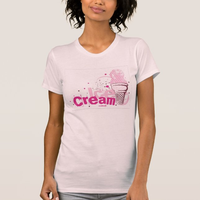 Camiseta Cones de Crema de Hielo Rosa (Anverso)