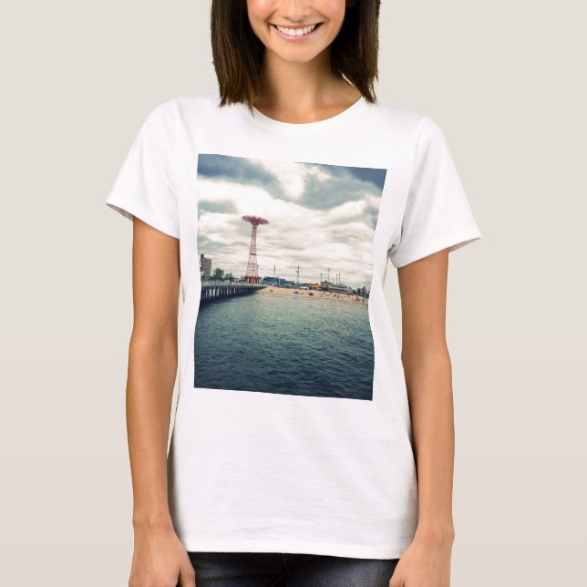 Camiseta Coney Island Beach Panorama (Anverso)