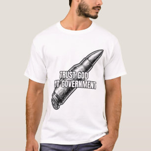 Camiseta Confía en Dios No en el Gobierno Bala 2da Enmienda