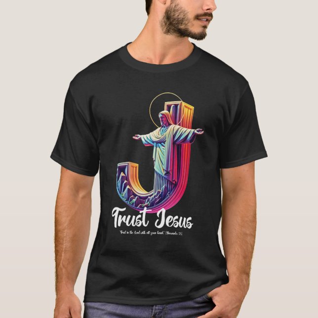 Camiseta Confía en Jesús (Proverbios 3:5) (Anverso)