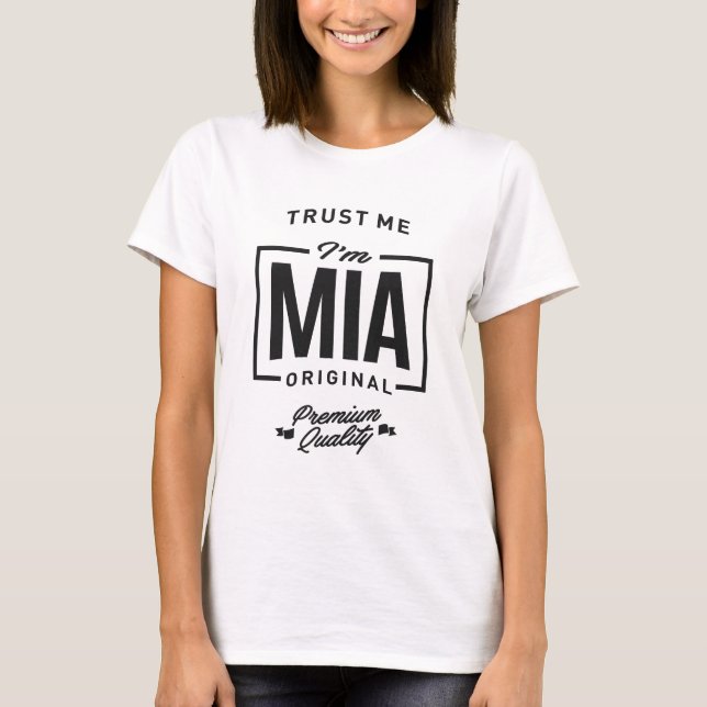Camiseta Confía en mí, soy Mia (Anverso)