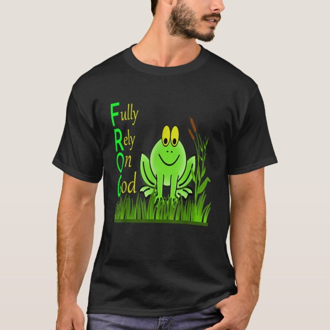 Camiseta Confiando plenamente en Dios FROG Fe cristiana Gra (Anverso)