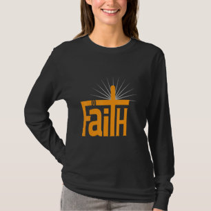 Camiseta Confianza en la fe cruza la biblia contra el crist