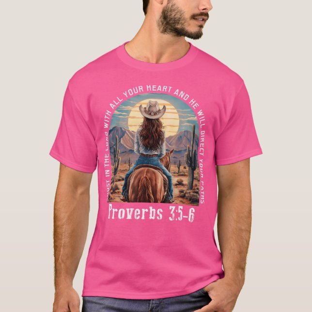 Camiseta Confianza En Lord Cowgirl Western Christian Prover (Anverso)