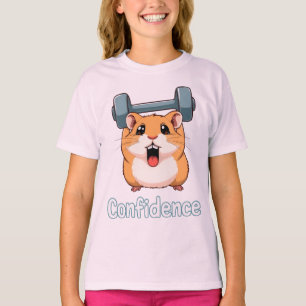 Camiseta Confianza Hámster Adorable Levantando Pesas Gimnas