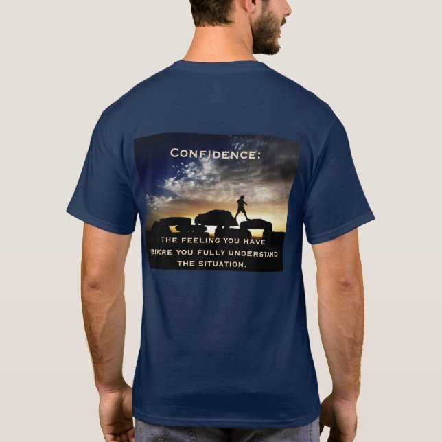 Camiseta Confianza Original Senderismo Foto Navy Blue Funny (Reverso)