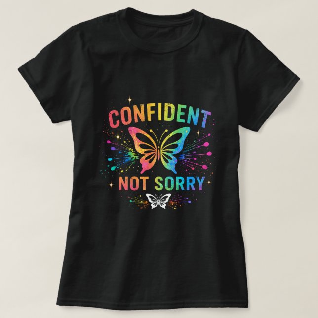 Camiseta Confident Not Sorry Butterfly 0047713 (Diseño del anverso)