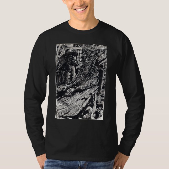 Camiseta "¡Confiesa!", dibujo de tinta india (Anverso)