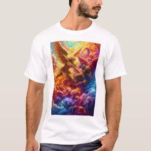 Camiseta Conflicto celestial colorido Pintura abstracta