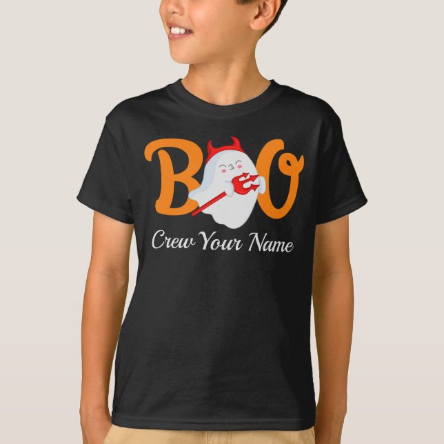 Camiseta Confrontación familiar de Boo Crew Naranja Hallowe (Anverso)