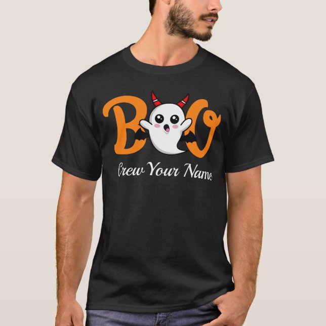 Camiseta Confrontación familiar de Boo Crew Naranja Hallowe (Anverso)
