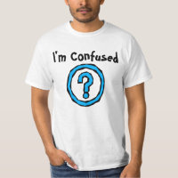 Camiseta confusa del signo de interrogación de la