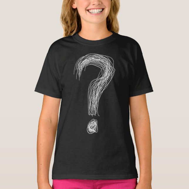 Camiseta Confused Scribble Question Mark Chaos Overthinking (Anverso)