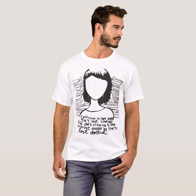 Camiseta Confusión de la división de la alegría en ella (Anverso completo)
