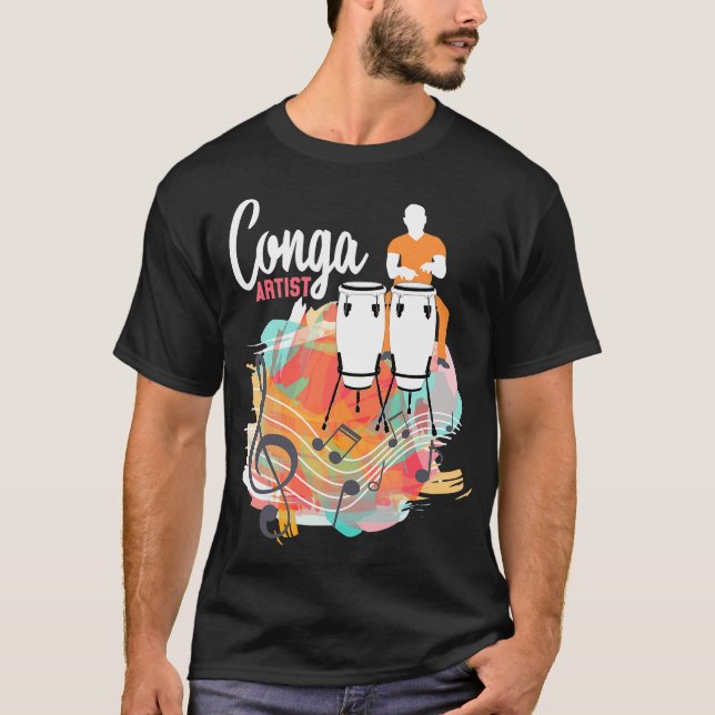 Camiseta Conga drum Cuba Música tumbadora Drummer  (Anverso)
